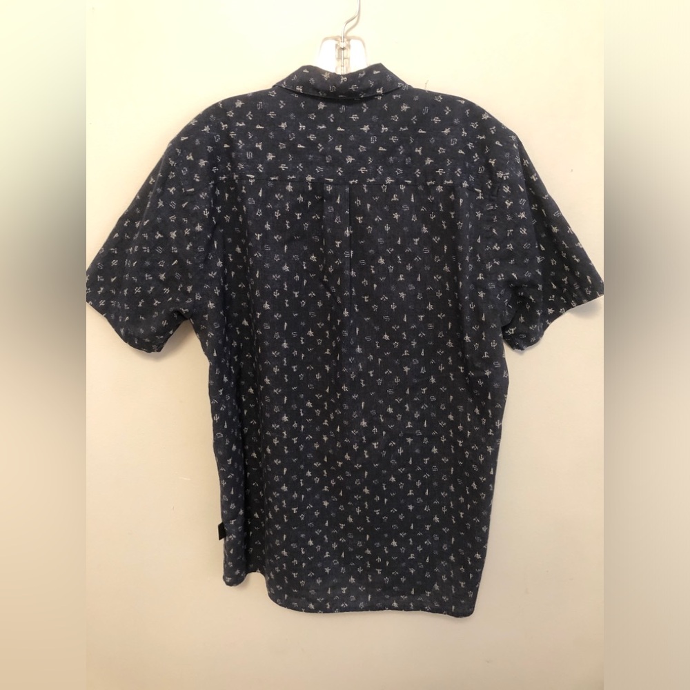 Patagonia Shirt Mens Medium Blue Nautical Short Sleeve Button Up Organic Cotton - Picture 8 of 10